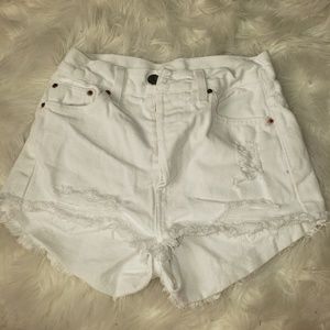 NastyGal vintage style white shorts